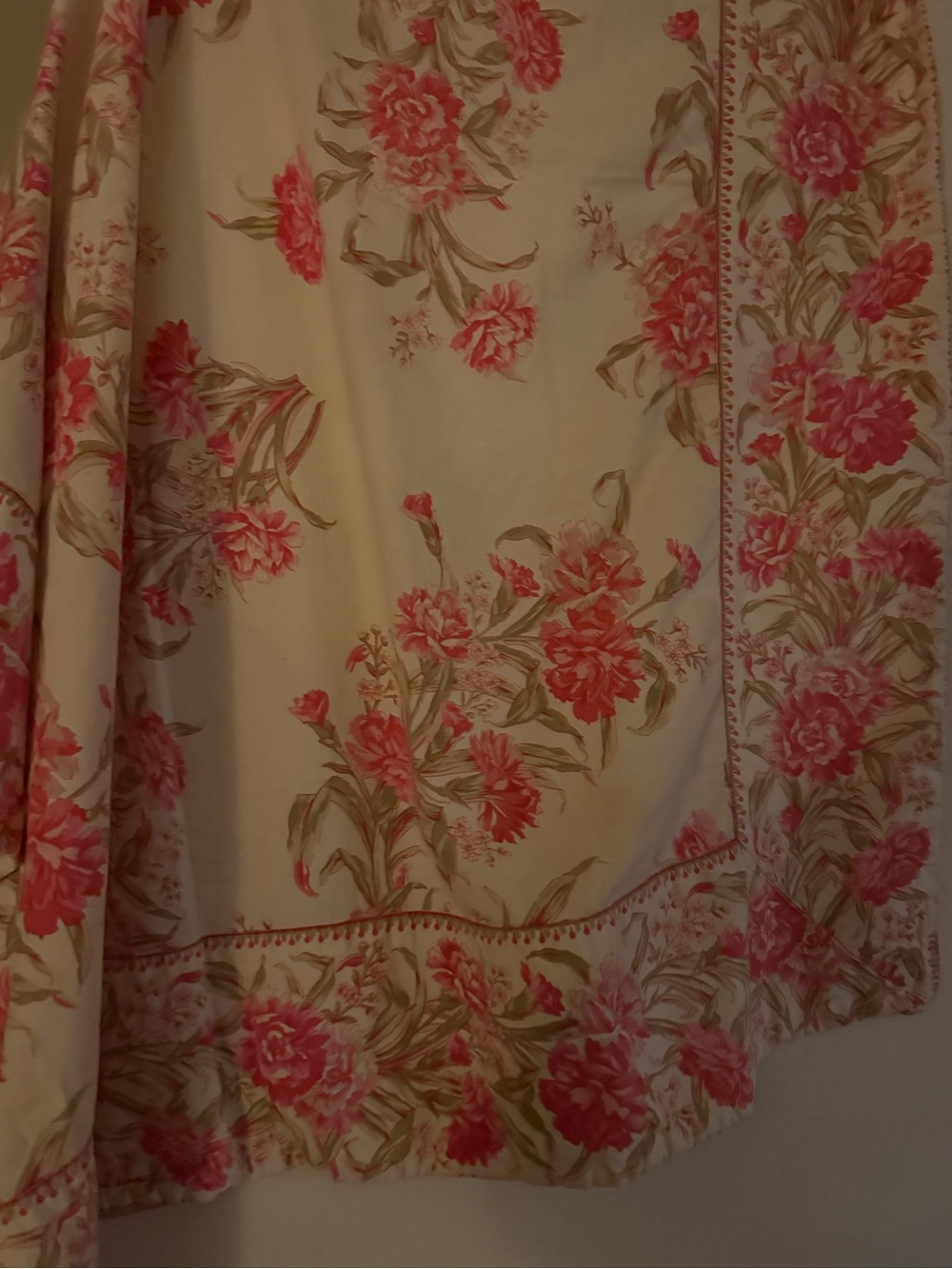 April Cornell Pink & Cream Floral Cotton Quilt